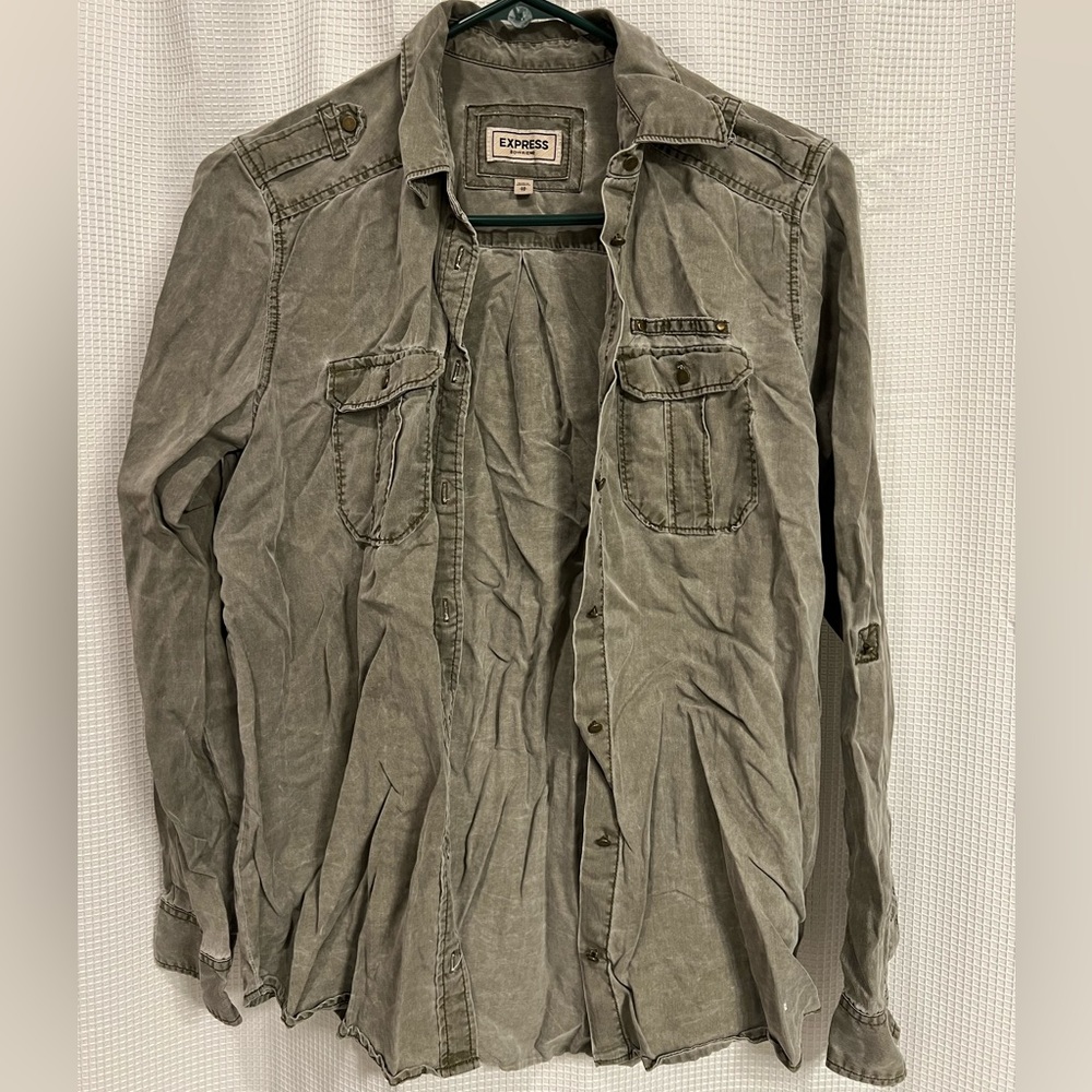Olive Green Button Up - image 1